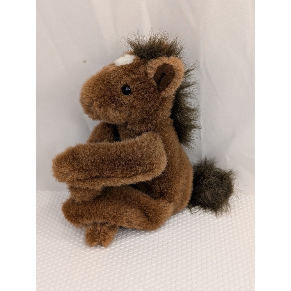 Brown Horse Hugger Plush Wraps‎ with Hook Loop 6 Inch A&A Stuffed Animal Toy
